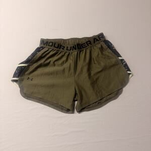 Under Armour Athletic Short Women's Size Small Green With Logo Running Training